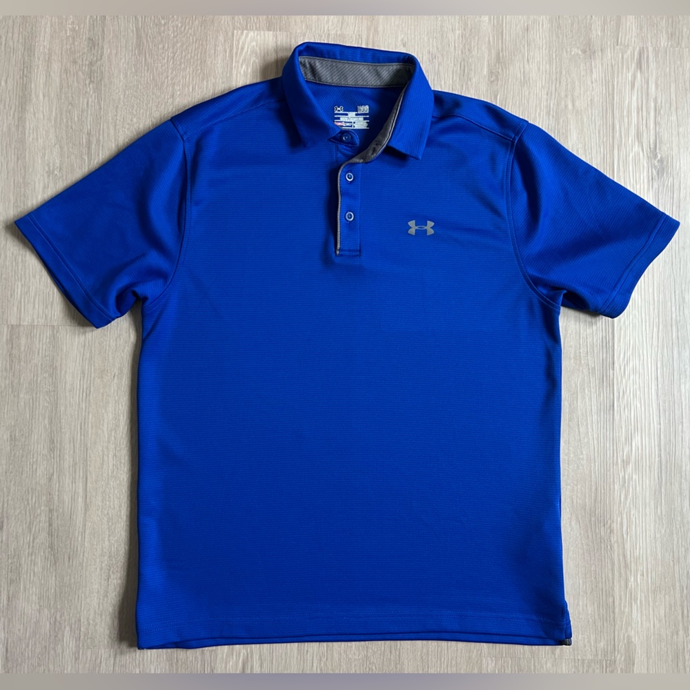 Under Armour Heat Gear Loose Men's Vibrant Blue Polo short sleeve Large